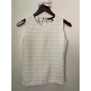 White House Black Market white knit top